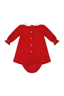 Olympe Red Smocked Baby Set