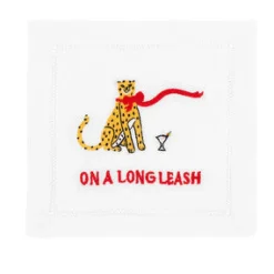 On A Long Leash Cocktail Napkins, Set of 4