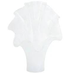 Onda Glass White Fanned Vase
