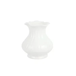 Ondulata White Short Vase