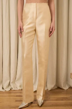 Ophelia Slim Leg Pant in Silk & Wool