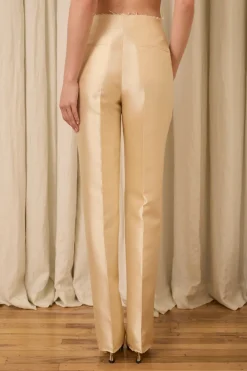 Ophelia Slim Leg Pant in Silk & Wool