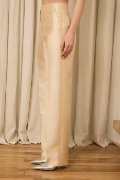 Ophelia Slim Leg Pant in Silk & Wool