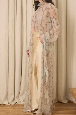 Ophelia Slim Leg Pant in Silk & Wool