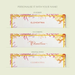 Orange Corals Stationery Cards, Personalized Set of 50