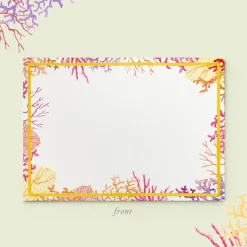 Orange Corals Stationery Cards, Personalized Set of 50