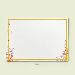 Orange Corals Stationery Cards, Personalized Set of 50