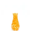 Orange Transparent Spotted Bud Vase