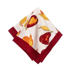 Orchard Pear Napkins in Burgundy, Set of 6