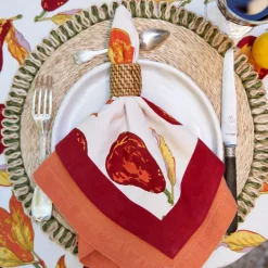 Orchard Pear Napkins in Burgundy, Set of 6
