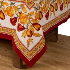 Orchard Pear Tablecloth in Burgundy