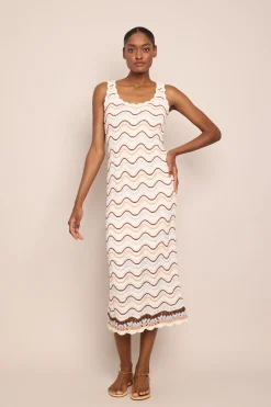 Orel Dress in Ivory Wave Crochet