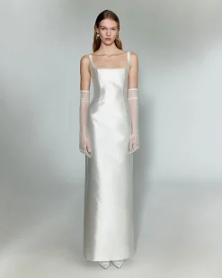 Organza Peekaboo Silk Mikado Gown | STYLE 111