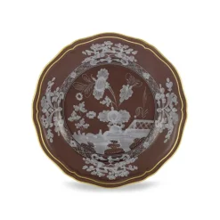 Oriente Italiano Antico Doccia Flat Bread Plate in Castagna