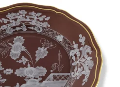 Oriente Italiano Antico Doccia Flat Bread Plate in Castagna