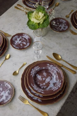 Oriente Italiano Antico Doccia Soup Plate in Castagna