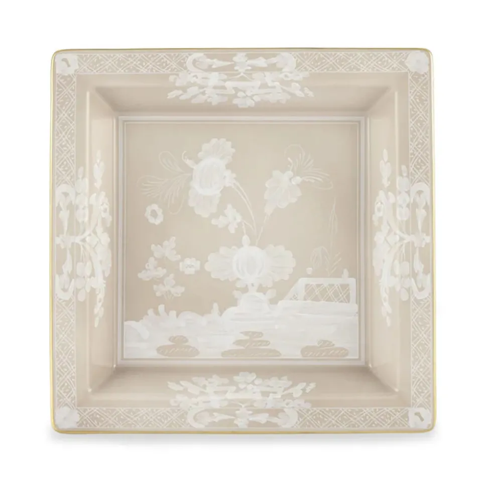 Oriente Italiano Oggetti Large Squared Change Tray in Meringa