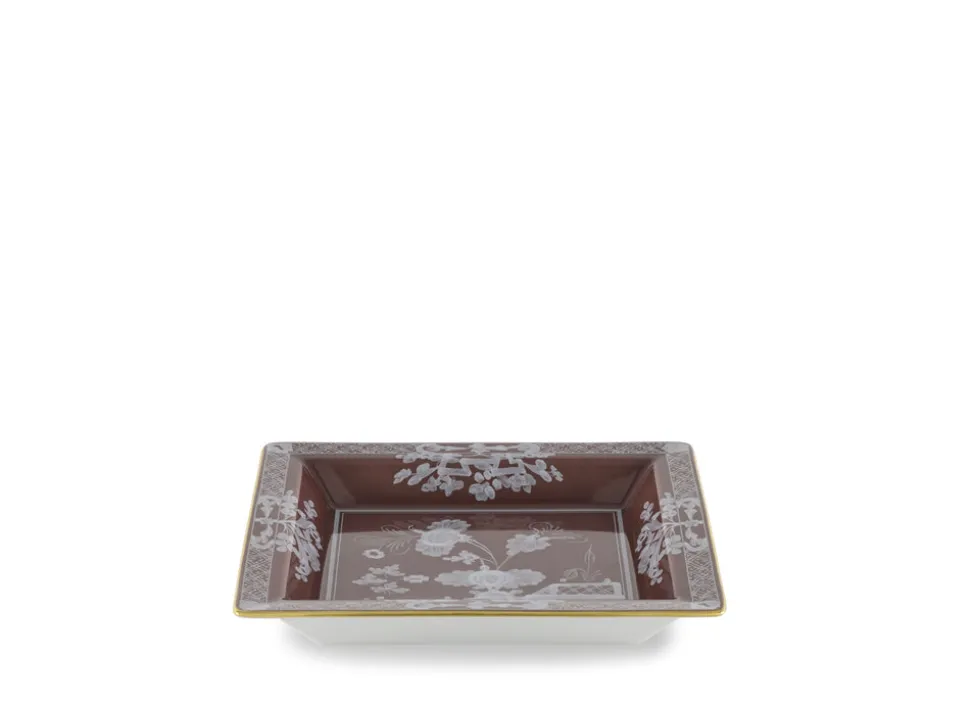 Oriente Italiano Oggetti Large Squared Change Tray in Castagna