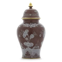 Oriente Italiano Potiche Vase With Cover in Castagna