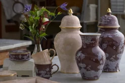 Oriente Italiano Potiche Vase With Cover in Castagna