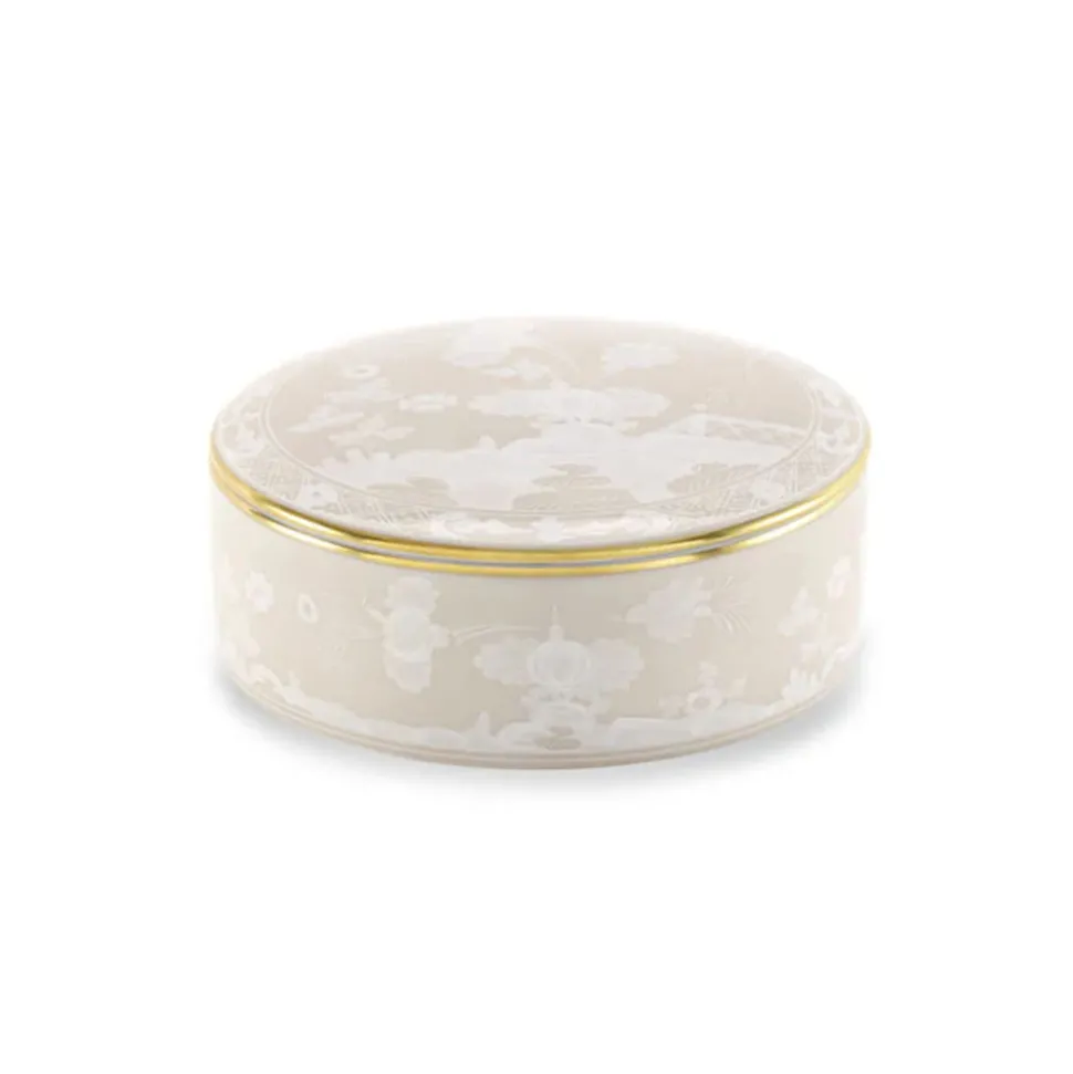 Oriente Italiano Round Box With Cover in Meringa