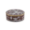 Oriente Italiano Round Box With Cover in Castagna