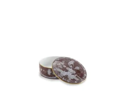 Oriente Italiano Round Box With Cover in Castagna