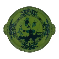 Oriente Italiano Round Cake Plate in Malachite