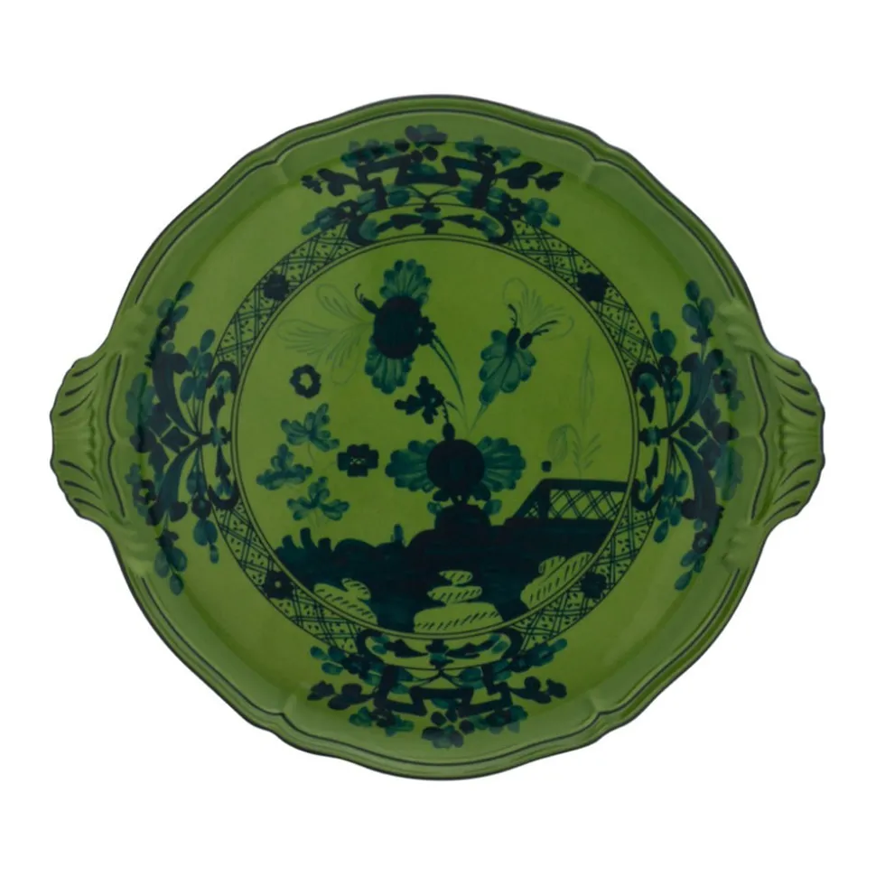 Oriente Italiano Round Cake Plate in Malachite