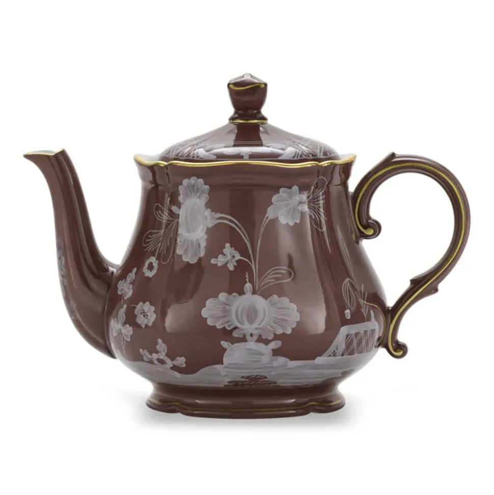 Oriente Italiano Teapot With Cover For 6 in Castagna