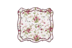 OTM Exclusive: Aline Placemat and Napkin Set in Pink with Burgundy Embroidery