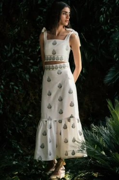 OTM Exclusive: Begum Set in Off-White & Blue