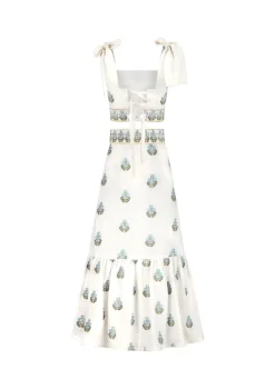 OTM Exclusive: Begum Set in Off-White & Blue