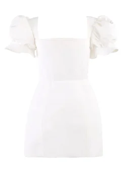 OTM Exclusive: Bridal Silk Faille Mini Dress in White