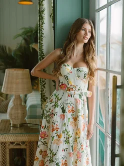 OTM Exclusive: Calypso Dress in White Stems