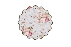 OTM Exclusive: Delphine Placemat and Napkin Set in Sea Foam with Forest Green Embroidery