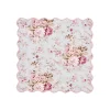 OTM Exclusive: Delphine Placemat and Napkin Set in Sea Foam with Blush Embroidery