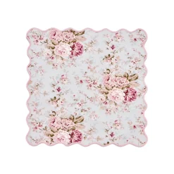 OTM Exclusive: Delphine Placemat and Napkin Set in Sea Foam with Blush Embroidery