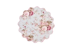 OTM Exclusive: Delphine Placemat and Napkin Set in Sea Foam with Blush Embroidery