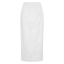 OTM Exclusive: Effie Pencil Skirt in White Ottoman