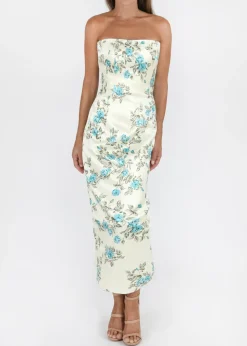 OTM Exclusive: Leila Floral Dress in Blue Turquoise