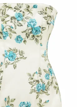 OTM Exclusive: Leila Floral Dress in Blue Turquoise