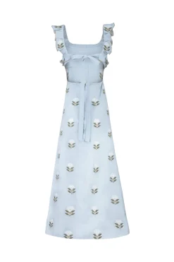 OTM Exclusive: Malika Dress in White & Baby Blue