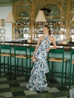 OTM Exclusive: Perla Dress in Blue Stems