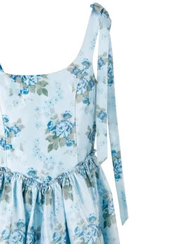 OTM Exclusive: The Marie Dress in Blue Floral Brocade