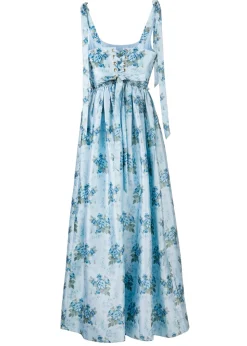 OTM Exclusive: The Marie Dress in Blue Floral Brocade