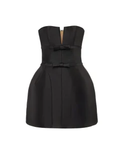 Ottilie Dress in Black Silk Wool