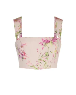 Oudine Top in Quartz Bloom Silk Faille