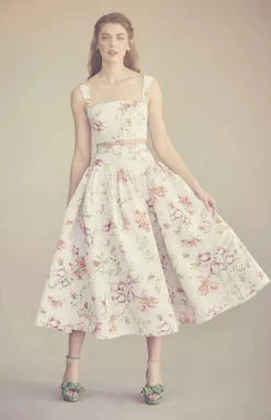 Oudine Top in Quartz Bloom Silk Faille