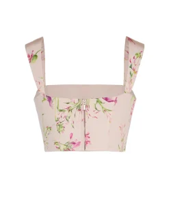 Oudine Top in Quartz Bloom Silk Faille